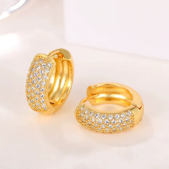 Women's Copper Geometric Stylish Star Earrings With Zircon Treatment