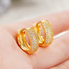 Women's Copper Geometric Stylish Star Earrings With Zircon Treatment
