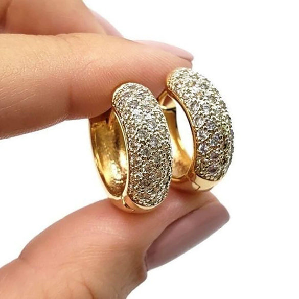 Women's Copper Geometric Stylish Star Earrings With Zircon Treatment