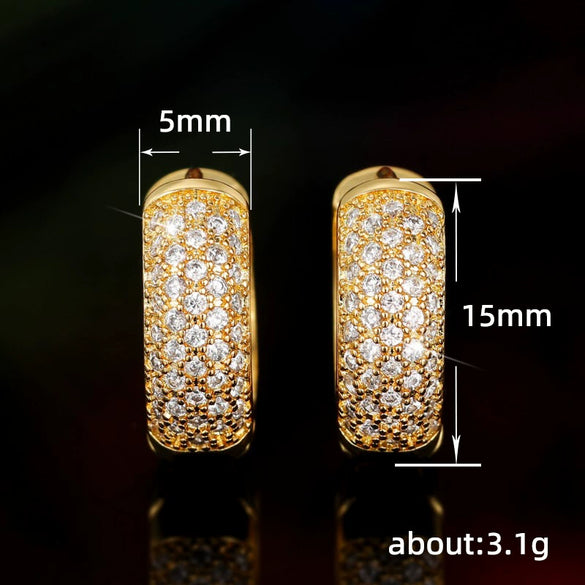 Women's Copper Geometric Stylish Star Earrings With Zircon Treatment