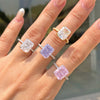 Women's Copper Geometric Sugar Cube Ring With Zirconia