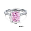 Women's Copper Geometric Sugar Cube Ring With Zirconia