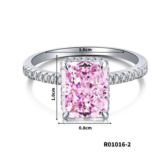 Women's Copper Geometric Sugar Cube Ring With Zirconia