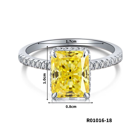 Women's Copper Geometric Sugar Cube Ring With Zirconia