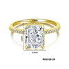 Women's Copper Geometric Sugar Cube Ring With Zirconia