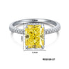 Women's Copper Geometric Sugar Cube Ring With Zirconia