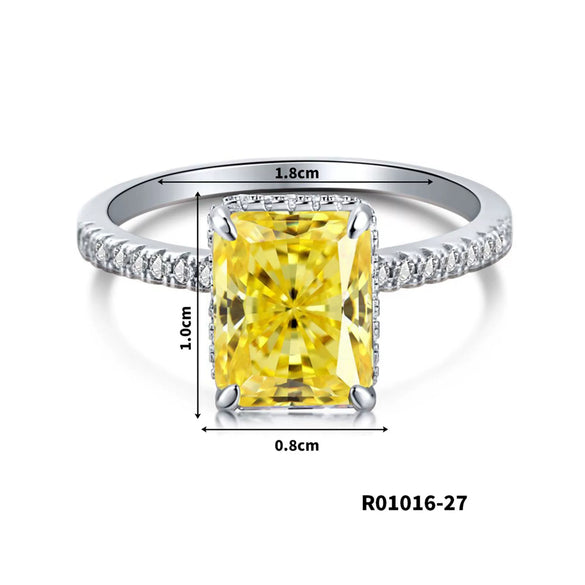 Women's Copper Geometric Sugar Cube Ring With Zirconia