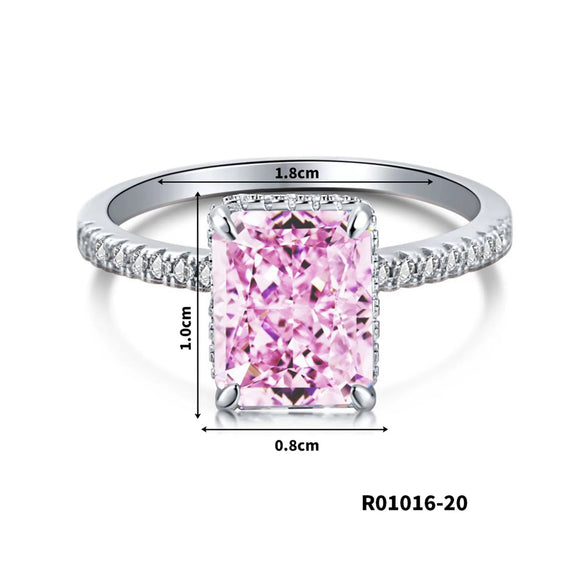 Women's Copper Geometric Sugar Cube Ring With Zirconia