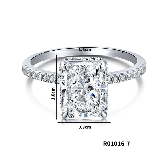 Women's Copper Geometric Sugar Cube Ring With Zirconia