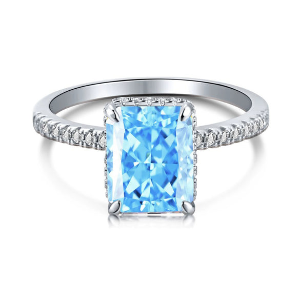 Women's Copper Geometric Sugar Cube Ring With Zirconia