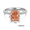 Women's Copper Geometric Sugar Cube Ring With Zirconia