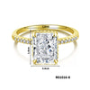 Women's Copper Geometric Sugar Cube Ring With Zirconia