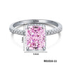 Women's Copper Geometric Sugar Cube Ring With Zirconia