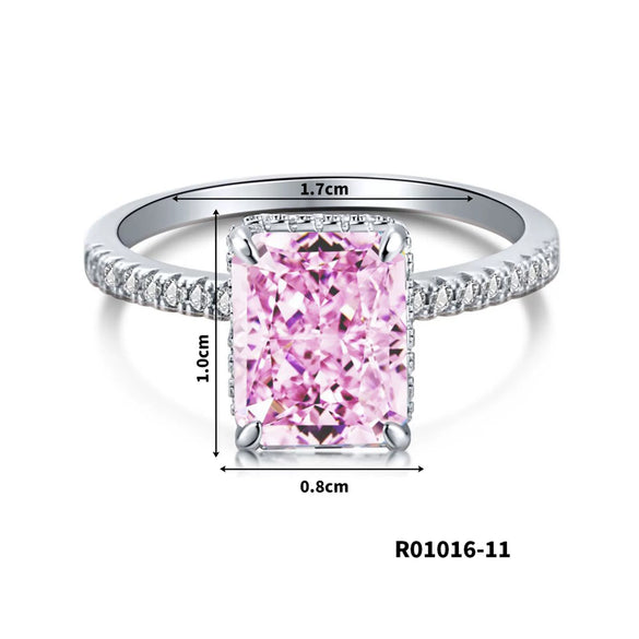 Women's Copper Geometric Sugar Cube Ring With Zirconia