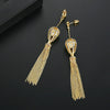 Women's Copper Geometric Tassel Pendant Earrings With Zircon Inlay Electroplated Elegant Sweet Fairy Style