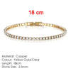 Women's Copper Geometric Tennis Bracelet With Full Crystal And Round Zircon Inlay Electroplated Fashion Stacked Chain Bracelet
