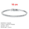 Women's Copper Geometric Tennis Bracelet With Full Crystal And Round Zircon Inlay Electroplated Fashion Stacked Chain Bracelet