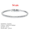 Women's Copper Geometric Tennis Bracelet With Full Crystal And Round Zircon Inlay Electroplated Fashion Stacked Chain Bracelet