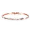 Women's Copper Geometric Tennis Bracelet With Full Crystal And Round Zircon Inlay Electroplated Fashion Stacked Chain Bracelet
