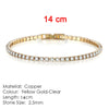 Women's Copper Geometric Tennis Bracelet With Full Crystal And Round Zircon Inlay Electroplated Fashion Stacked Chain Bracelet