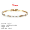 Women's Copper Geometric Tennis Bracelet With Full Crystal And Round Zircon Inlay Electroplated Fashion Stacked Chain Bracelet