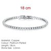 Women's Copper Geometric Tennis Bracelet With Full Crystal And Round Zircon Inlay Electroplated Fashion Stacked Chain Bracelet