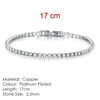 Women's Copper Geometric Tennis Bracelet With Full Crystal And Round Zircon Inlay Electroplated Fashion Stacked Chain Bracelet