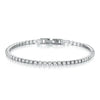 Women's Copper Geometric Tennis Bracelet With Full Crystal And Round Zircon Inlay Electroplated Fashion Stacked Chain Bracelet