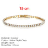 Women's Copper Geometric Tennis Bracelet With Full Crystal And Round Zircon Inlay Electroplated Fashion Stacked Chain Bracelet