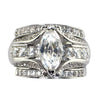 Women's Copper Geometric Three Ring Set Inlaid Zircon Ring