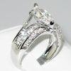 Women's Copper Geometric Three Ring Set Inlaid Zircon Ring