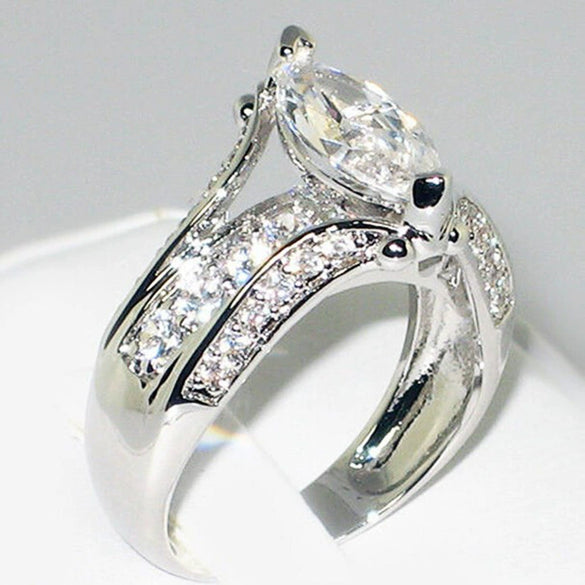 Women's Copper Geometric Three Ring Set Inlaid Zircon Ring