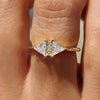 Women's Copper Geometric Triangular Microinlaid Zircon Jewelry Ring