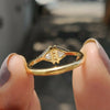 Women's Copper Geometric Triangular Microinlaid Zircon Jewelry Ring