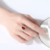 Women's Copper Geometric Water Drop Zircon Statement Ring With Fashionable Contemporary Design