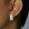 Women's Copper Geometric Water Drop Zirconia Earrings Chic Minimalist Style
