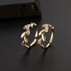 Women's Copper Geometric Willow Leaf Open Ring With Electroplating Normcore Light Luxury Style