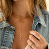 Women's Copper Geometric Y Chain Necklace With Electroplated Finish And Stylish Minimalist Design