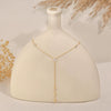 Women's Copper Geometric Y Chain Necklace With Electroplated Finish And Stylish Minimalist Design