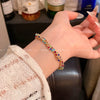 Women's Copper Geometric Zircon Bracelet With Electroplating Light Luxury Niche Design