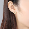Women's Copper Geometric Zircon Earrings Electroplated Fashion Simple Elegant Jewelry