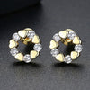 Women's Copper Geometric Zircon Earrings Electroplated Fashion Simple Elegant Jewelry