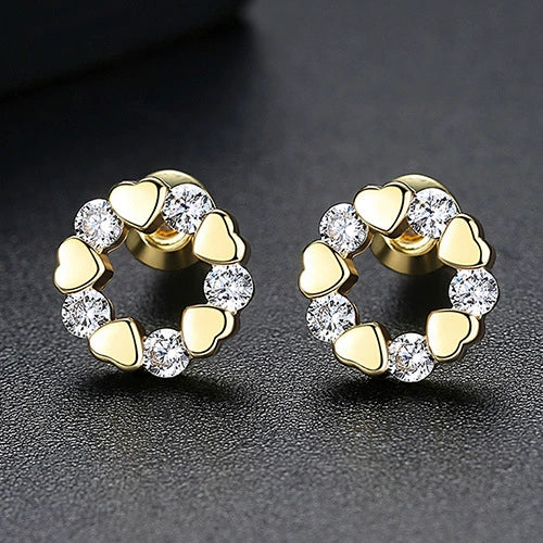 Women's Copper Geometric Zircon Earrings Electroplated Fashion Simple Elegant Jewelry