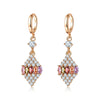 Women's Copper Geometric Zircon Earrings Natural Style Electroplated Dangle Earrings With Color Accents