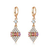 Women's Copper Geometric Zircon Earrings Natural Style Electroplated Dangle Earrings With Color Accents