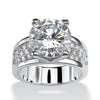 Women's Copper Geometric Zircon Gem Ring