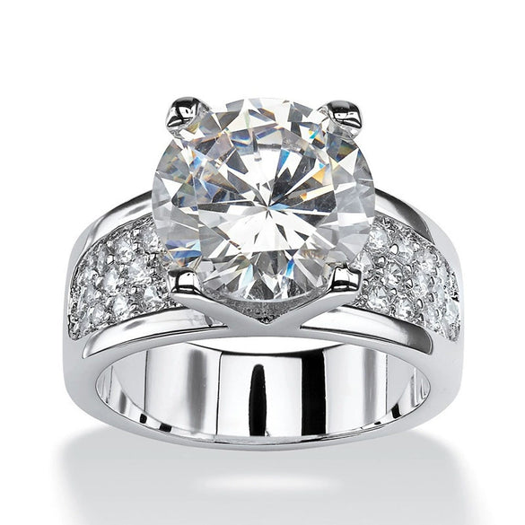 Women's Copper Geometric Zircon Gem Ring