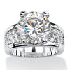 Women's Copper Geometric Zircon Gem Ring