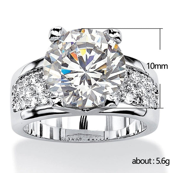 Women's Copper Geometric Zircon Gem Ring