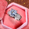 Women's Copper Geometric Zircon Gem Ring